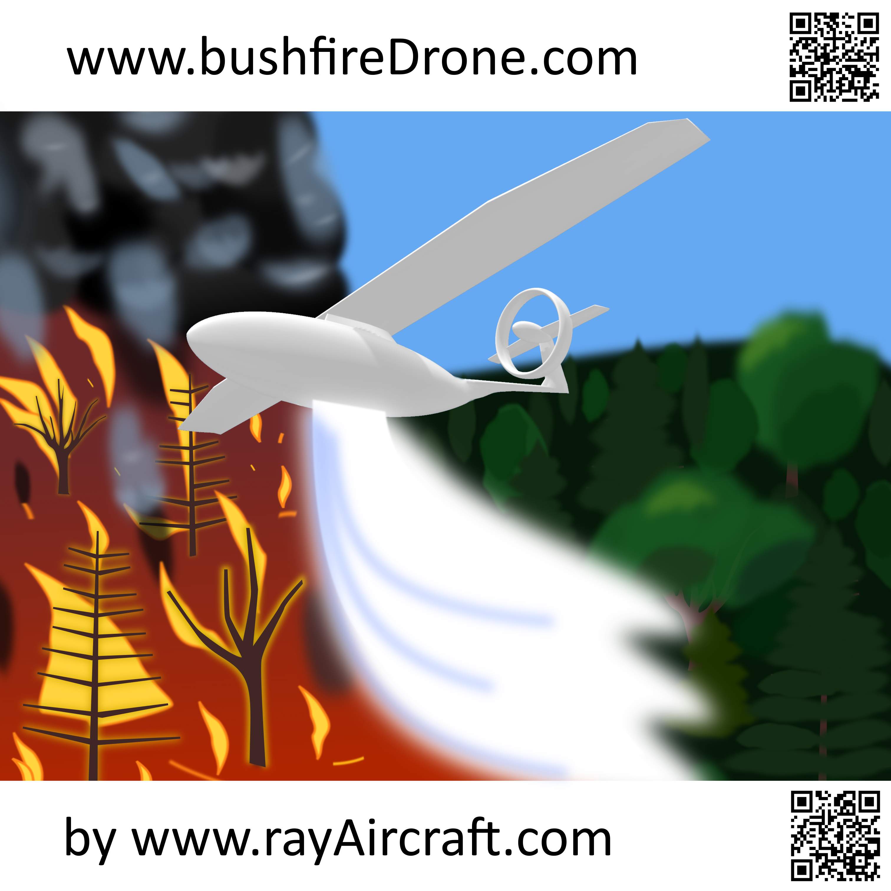 Bush fire drone - forest fire fighting
